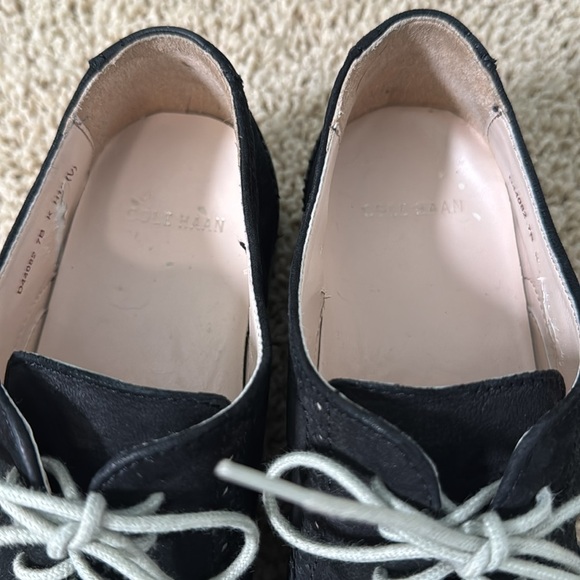 Cole Haan Black & Gray  Suede Wingtip Lace Up Oxfords Gramercy Sz 7 - Picture 7 of 12